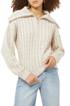 Half Zip Cable Sweater
